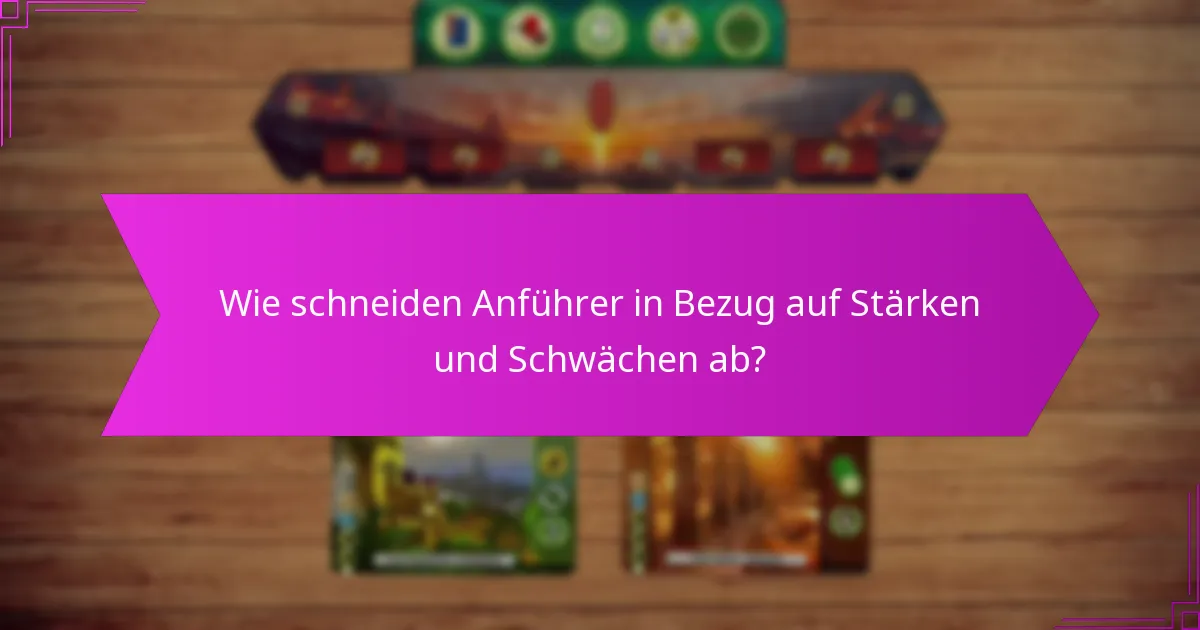 Wie schneiden Anführer in Bezug auf Stärken und Schwächen ab?