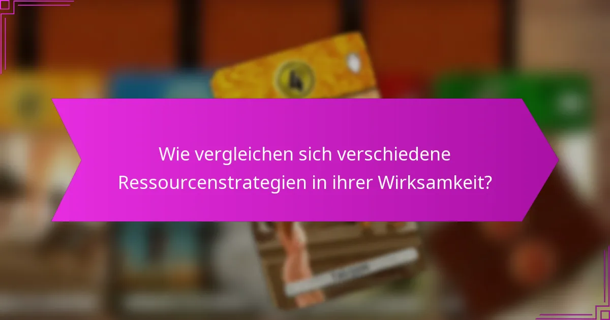 Wie vergleichen sich verschiedene Ressourcenstrategien in ihrer Wirksamkeit?